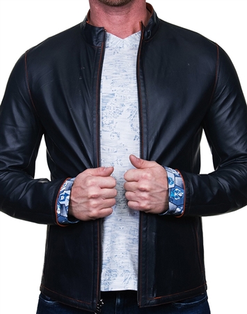Designer Reversible Leather Jacket, Maceoo Self-Made