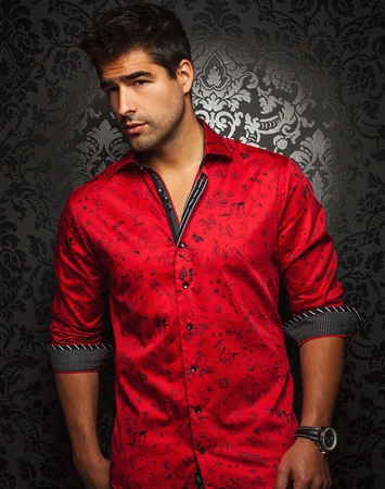Men Dress Shirt - Unique Red Button Down - Fashion Shirt | Next Level ...