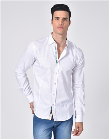Luxury White Jacquard dress shirt - Sporty Slim Fit Cut | Austere by ...