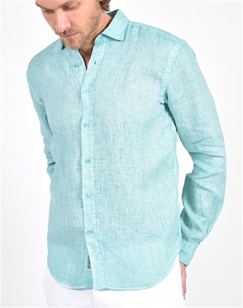 Solid Green Linen Shirt|Eight-x Luxury Linen Shirt|Nextlevelcouture
