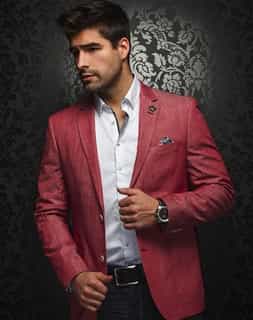 Luxury Sport Jacket: Trendy Red Blazer | Men Fashion Coats | Au Noir Blazer