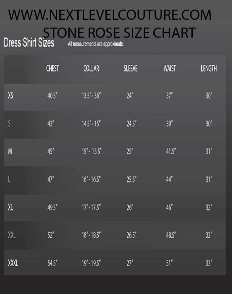 Stone Rose Size Chart
