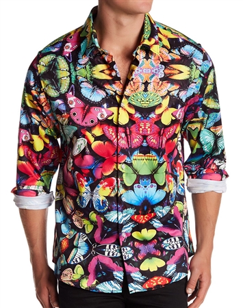 Luxury Sport Shirt | Colorful dress shirt for Men - Butterfly Print ...
